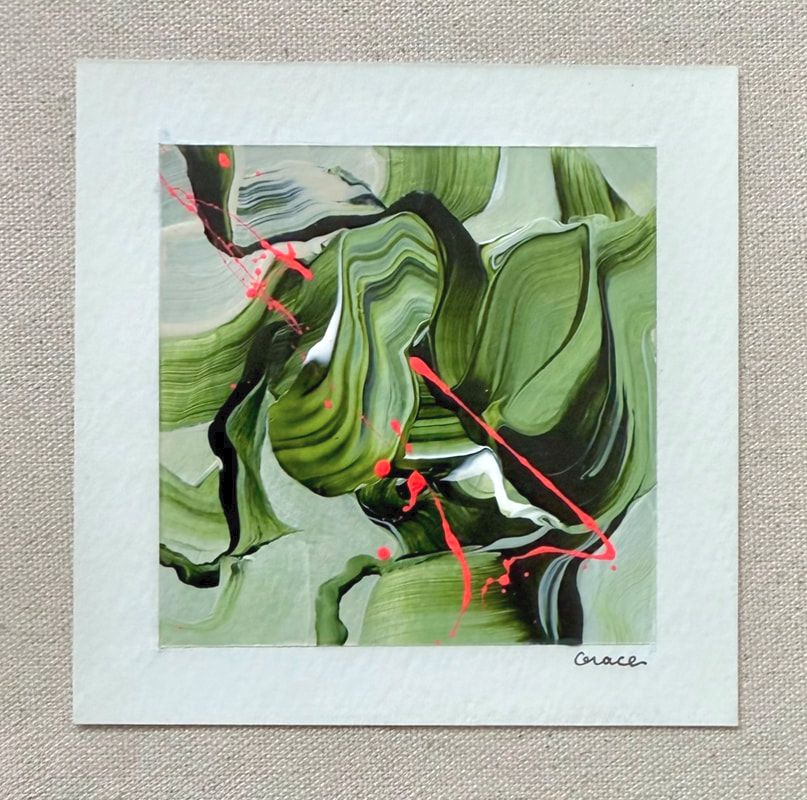 Paper Mini 30, Acrylic on paper, 4 × 4 in — original painting by Grace Martin Franklin