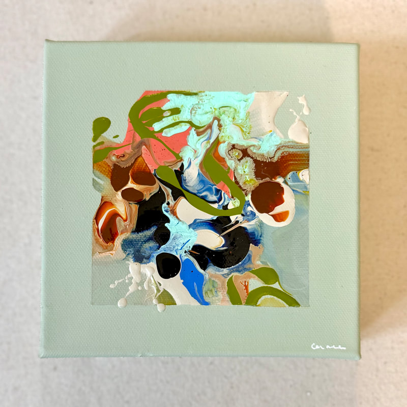Carried in Pieces, Acrylic on Canvas, 6 × 6 in — original painting by Grace Martin Franklin