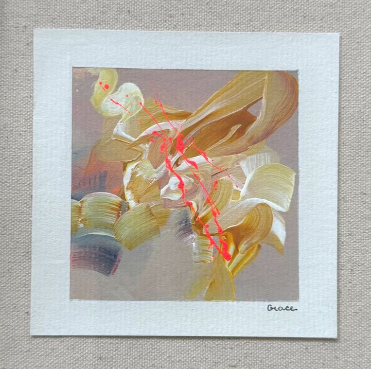 Paper Mini 27, Acrylic on paper, 4 × 4 in — original painting by Grace Martin Franklin
