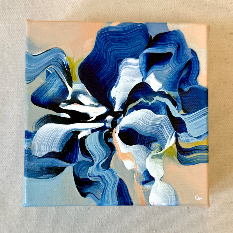 Night Flower, Acrylic on Canvas, 5 × 5 in — original painting by Grace Martin Franklin