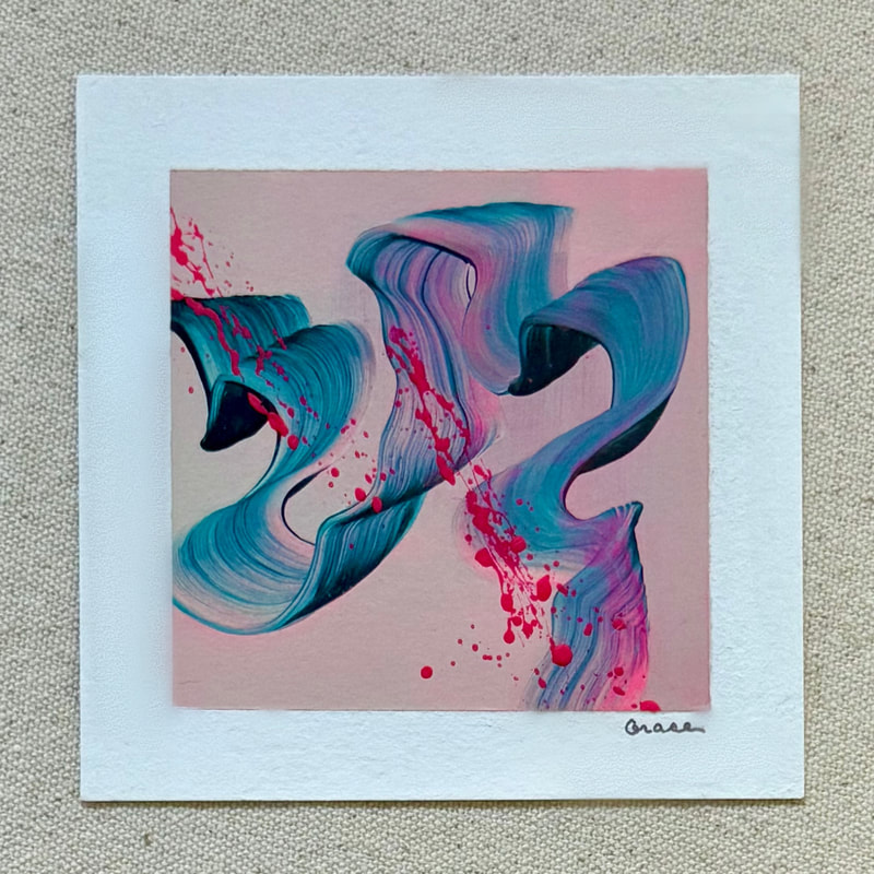 Paper Mini 04, Acrylic on paper, 4 × 4 in — original painting by Grace Martin Franklin