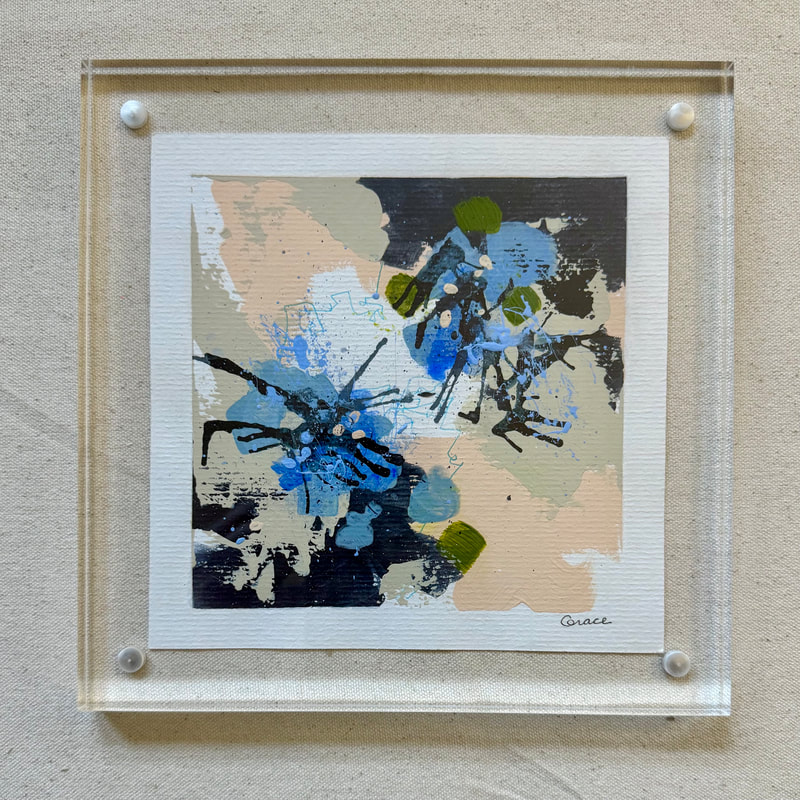 Paper Mini 108, Acrylic on paper, 4 × 4 in — original painting by Grace Martin Franklin