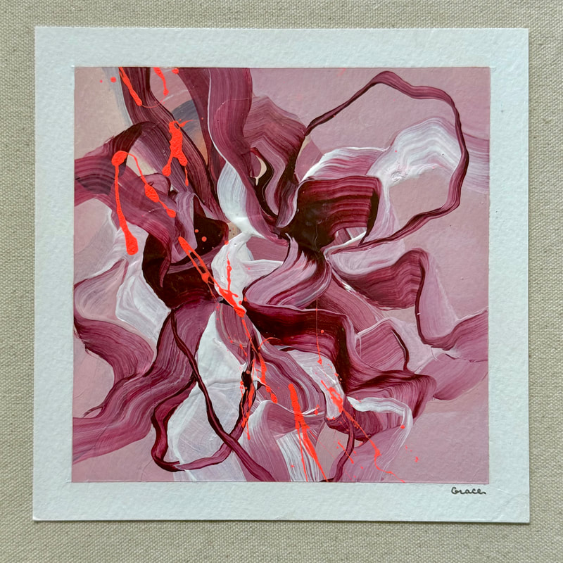 Paper Mini 113, Acrylic on paper, 4 × 4 in — original painting by Grace Martin Franklin