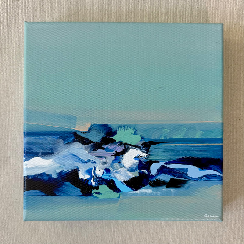Between Waves, Acrylic on Canvas, 8 × 8 in — original painting by Grace Martin Franklin