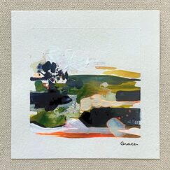 Paper Mini 57, Acrylic on paper, 4 × 4 in — original painting by Grace Martin Franklin