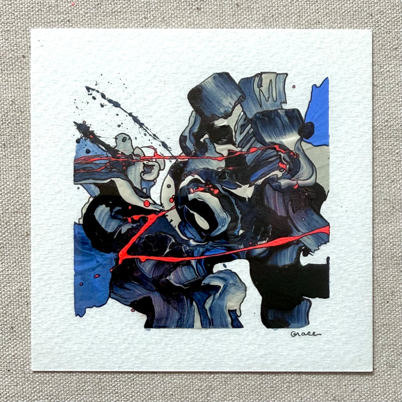 Paper Mini 20, Acrylic on paper, 4 × 4 in — original painting by Grace Martin Franklin