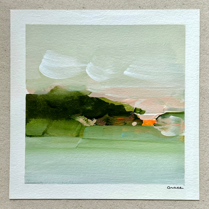 Paper Mini 107, Acrylic on paper, 4 × 4 in — original painting by Grace Martin Franklin