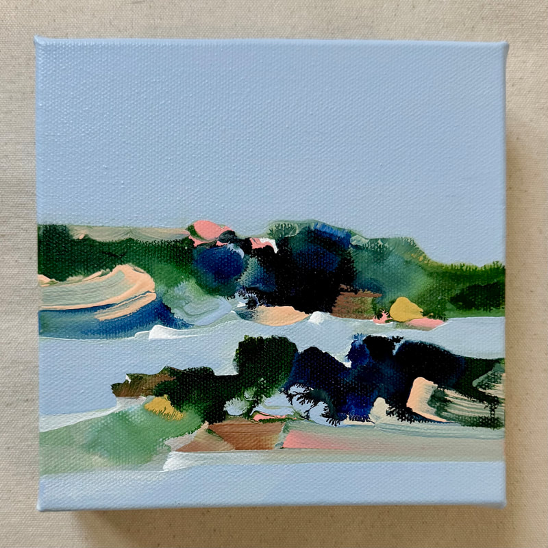 Hidden Treasures, Acrylic on Canvas, 6 × 6 in — original painting by Grace Martin Franklin