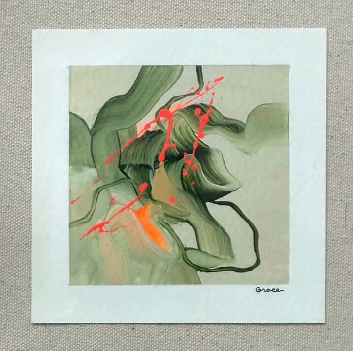 Paper Mini 31, Acrylic on paper, 4 × 4 in — original painting by Grace Martin Franklin
