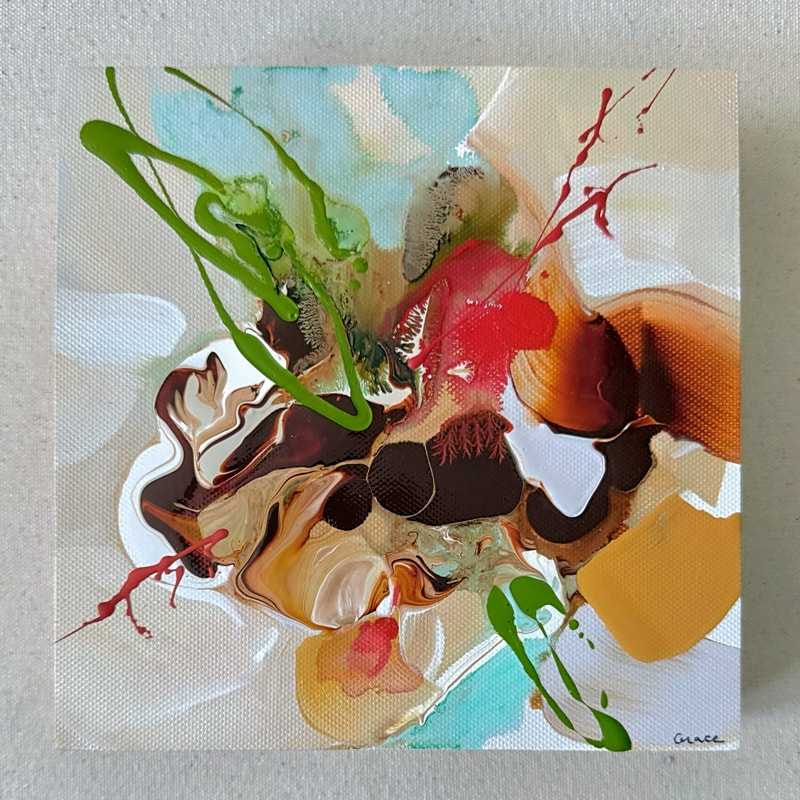 Gathering Momentum, Acrylic on Mounted Canvas Panel, 6 × 6 in — original painting by Grace Martin Franklin