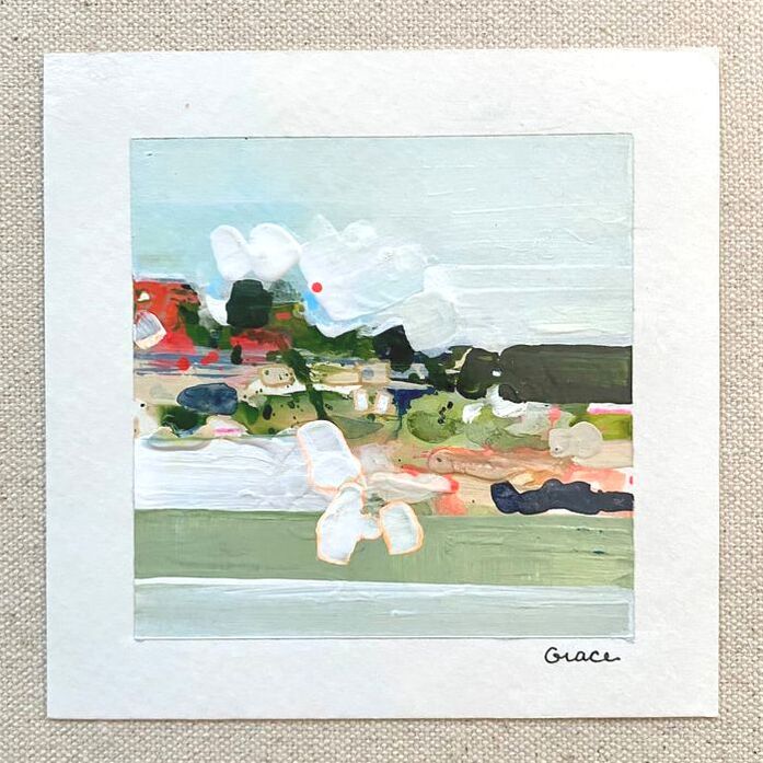 Paper Mini 48, Acrylic on paper, 4 × 4 in — original painting by Grace Martin Franklin
