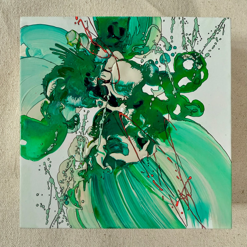 Wild Gestures, Acrylic on Mounted Canvas Panel, 5 × 5 in — original painting by Grace Martin Franklin