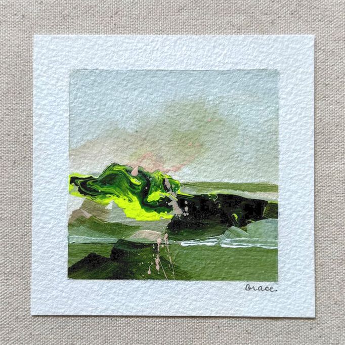 Paper Mini 05, Acrylic on paper, 4 × 4 in — original painting by Grace Martin Franklin