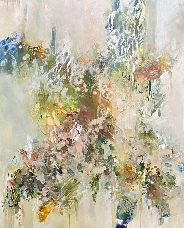 Pale Soil Runs through Your Fingers, Acrylic and Pastel on Canvas, 24 × 30 in — original painting by Grace Martin Franklin