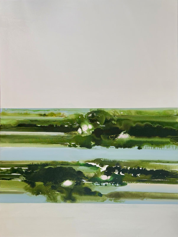 Folded Memories, Acrylic on Canvas, 48 × 36 in — original painting by Grace Martin Franklin
