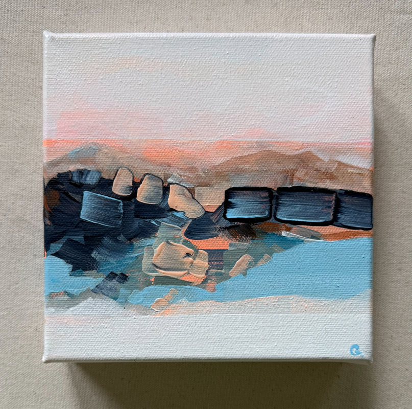 Pale Cheeks, Acrylic on Canvas, 6 × 6 in — original painting by Grace Martin Franklin