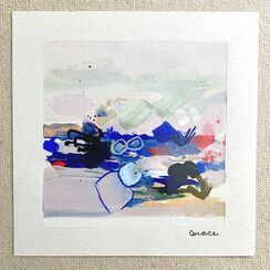 Paper Mini 49, Acrylic on paper, 4 × 4 in — original painting by Grace Martin Franklin