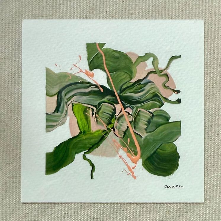 Paper Mini 29, Acrylic on paper, 4 × 4 in — original painting by Grace Martin Franklin