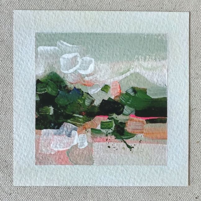 Paper Mini 44, Acrylic on paper, 4 × 4 in — original painting by Grace Martin Franklin