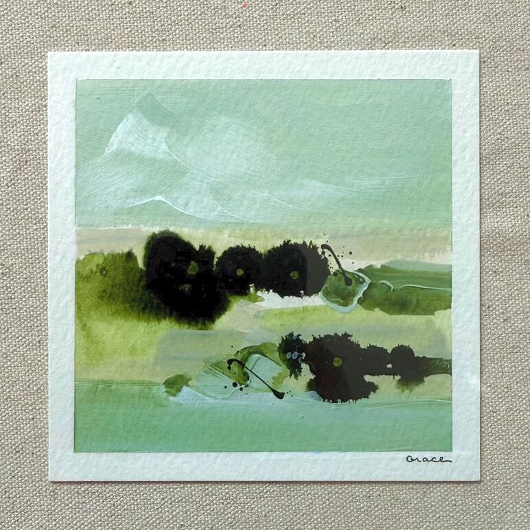 Paper Mini 06, Acrylic on paper, 4 × 4 in — original painting by Grace Martin Franklin