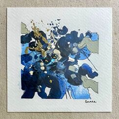 Paper Mini 55, Acrylic on paper, 4 × 4 in — original painting by Grace Martin Franklin