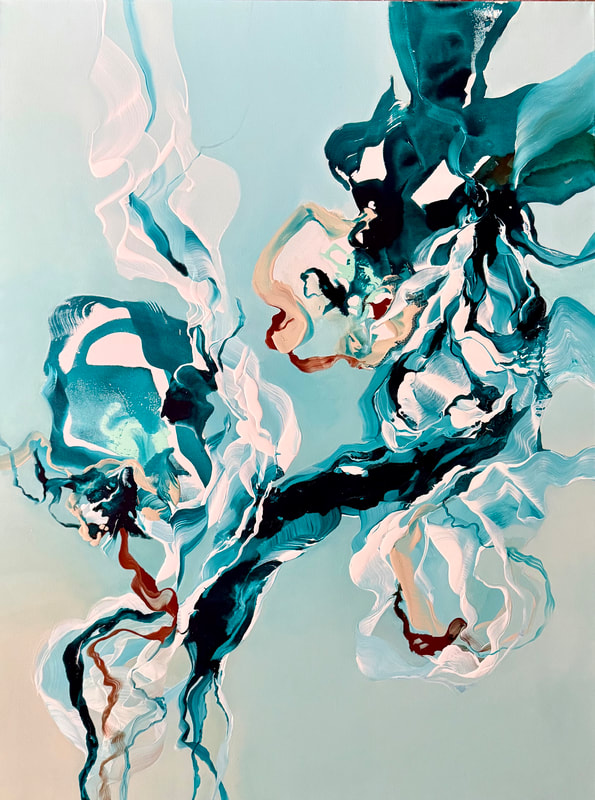 Woven Story, Acrylic on Canvas, 48 × 36 in — original painting by Grace Martin Franklin