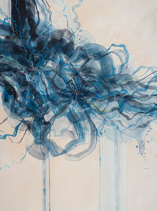 Drink the Water at the Bottom of the Wishing Well, Acrylic on Canvas, 48 × 36 in — original painting by Grace Martin Franklin