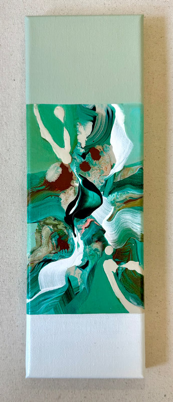 Unraveling Slowly, Acrylic on Canvas, 4 × 12 in — original painting by Grace Martin Franklin