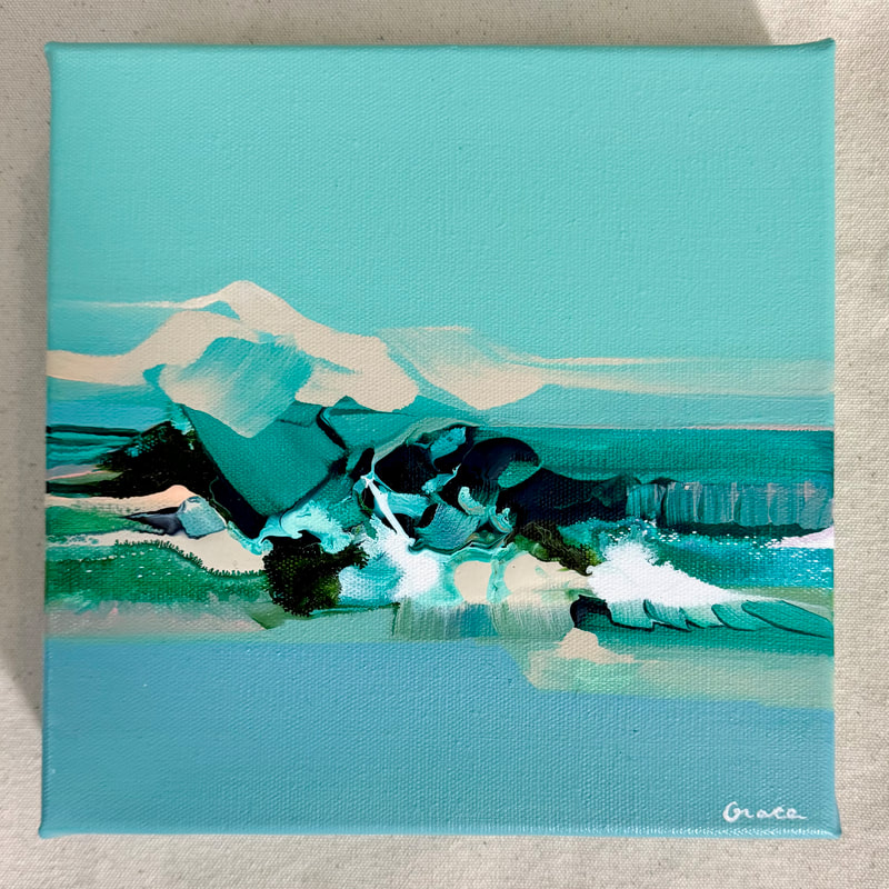 Taken Back, Acrylic on Canvas, 8 × 8 in — original painting by Grace Martin Franklin