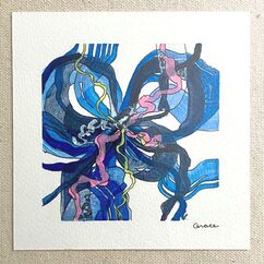 Paper Mini 53, Acrylic on paper, 4 × 4 in — original painting by Grace Martin Franklin