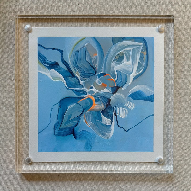 Paper Mini 119, Acrylic on paper, 4 × 4 in — original painting by Grace Martin Franklin