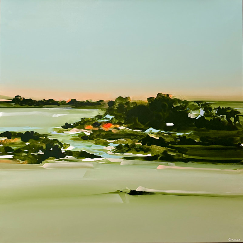 Beyond the Sky, Acrylic on Canvas, 40 × 40 in — original painting by Grace Martin Franklin