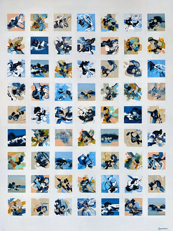 Repetition Rewritten, Acrylic on Canvas, 40 × 30 in — original painting by Grace Martin Franklin