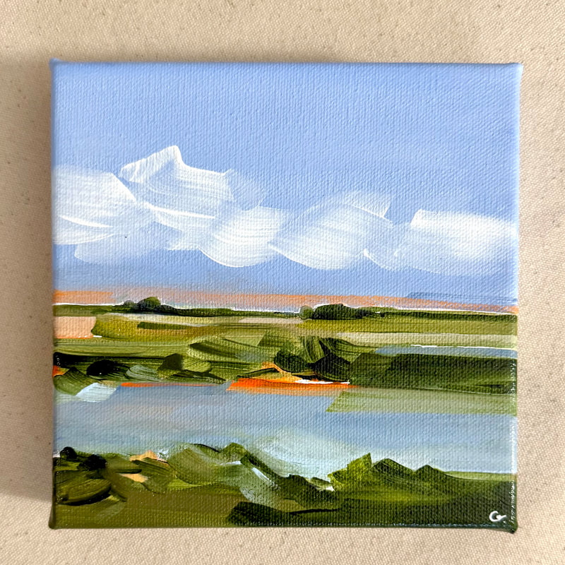 From Another World, Acrylic on Canvas, 6 × 6 in — original painting by Grace Martin Franklin
