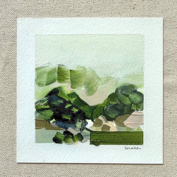 Paper Mini 07, Acrylic on paper, 4 × 4 in — original painting by Grace Martin Franklin