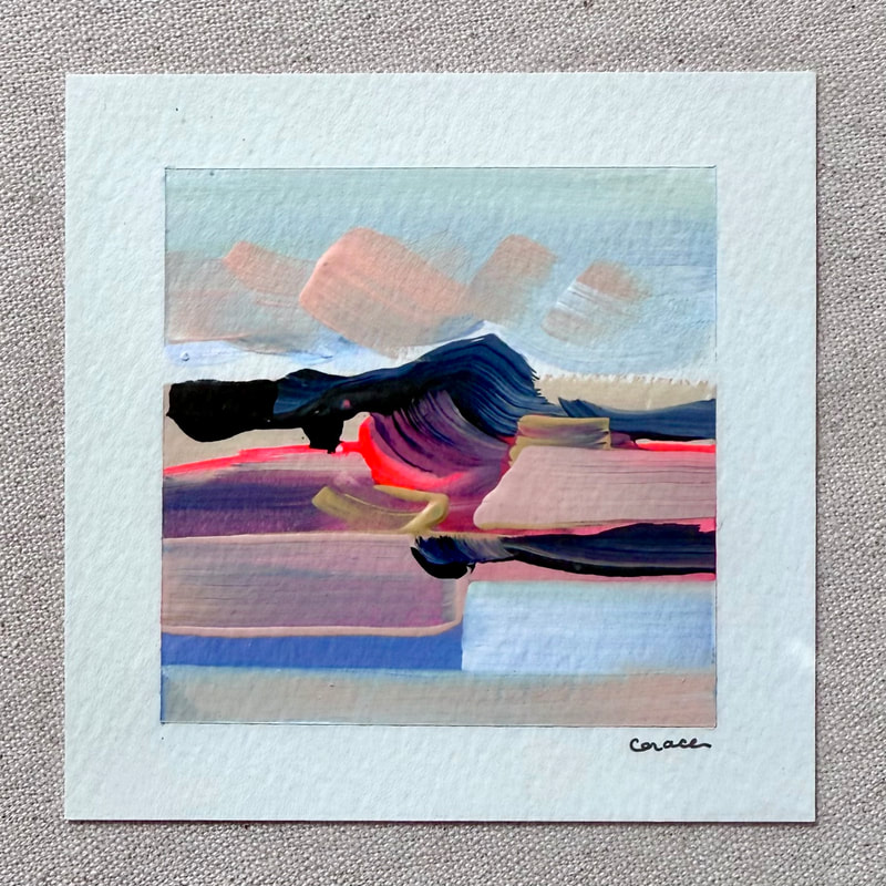 Paper Mini 16, Acrylic on paper, 4 × 4 in — original painting by Grace Martin Franklin