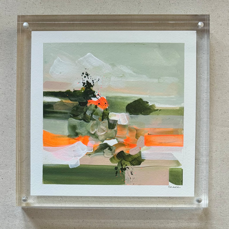 Paper Mini 114, Acrylic on paper, 4 × 4 in — original painting by Grace Martin Franklin