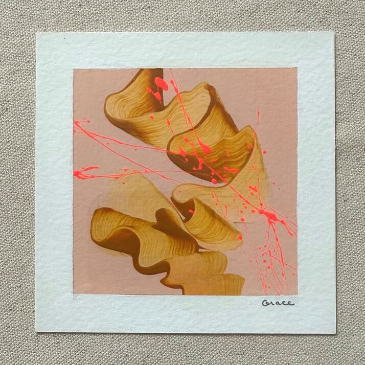Paper Mini 28, Acrylic on paper, 4 × 4 in — original painting by Grace Martin Franklin