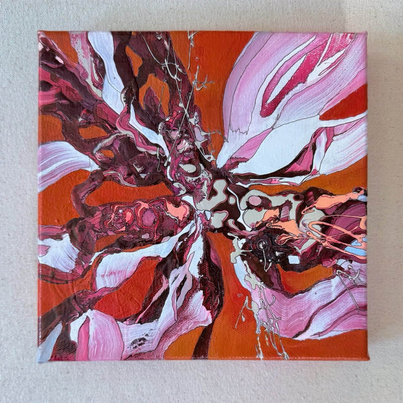Fevered Radiance, Acrylic on Canvas, 8 × 8 in — original painting by Grace Martin Franklin