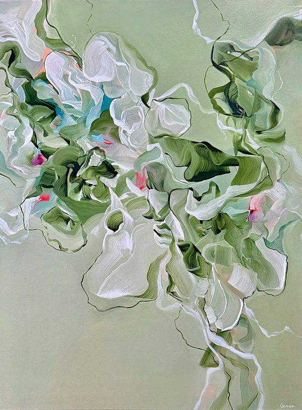 Secretive Nature, Acrylic on Canvas, 40 × 30 in — original painting by Grace Martin Franklin