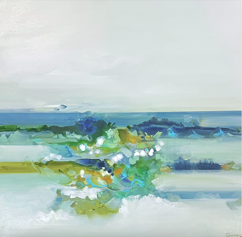 Whispers from the Sun, Acrylic on Canvas, 30 × 30 in — original painting by Grace Martin Franklin
