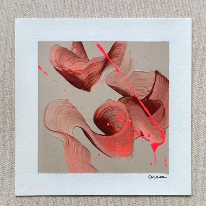 Paper Mini 37, Acrylic on paper, 4 × 4 in — original painting by Grace Martin Franklin
