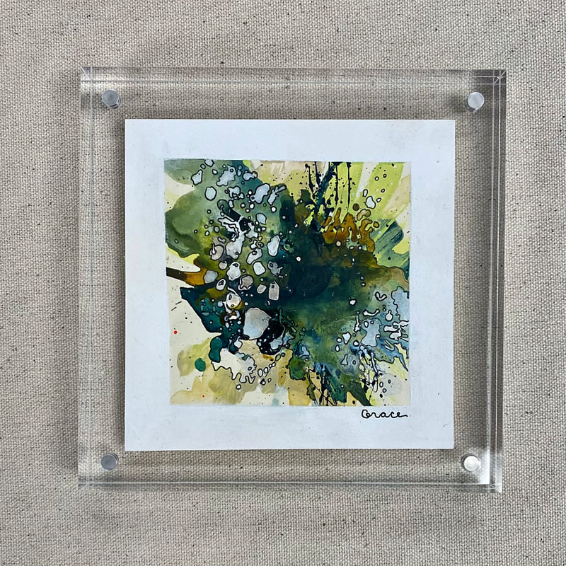 Paper Mini 97, Acrylic on paper, 4 × 4 in — original painting by Grace Martin Franklin