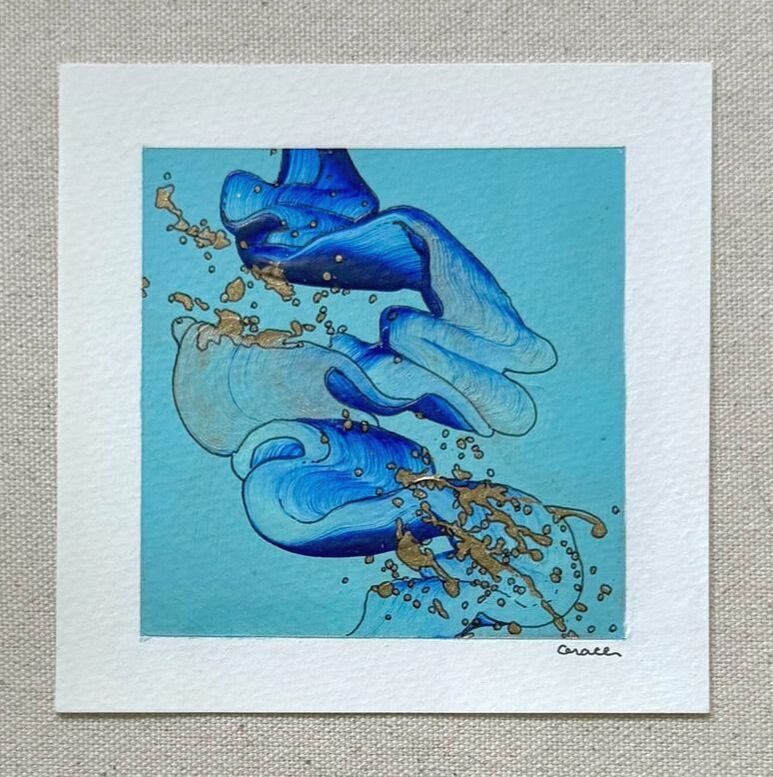 Paper Mini 78, Acrylic on paper, 4 × 4 in — original painting by Grace Martin Franklin
