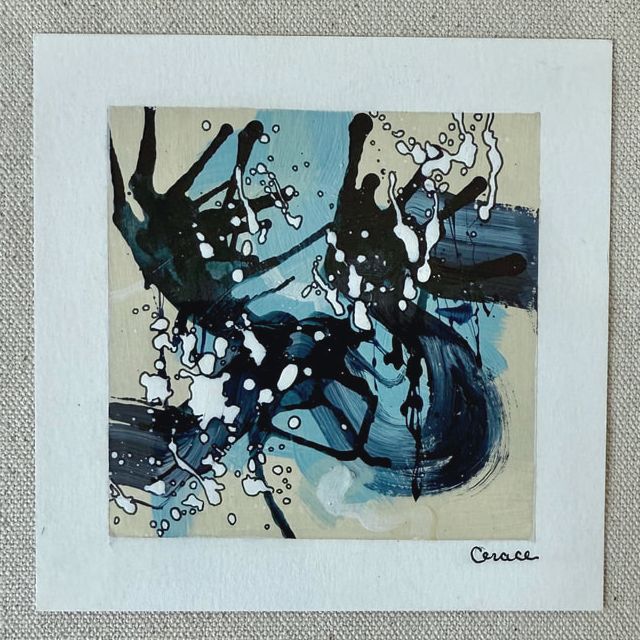 Paper Mini 72, Acrylic on paper, 4 × 4 in — original painting by Grace Martin Franklin