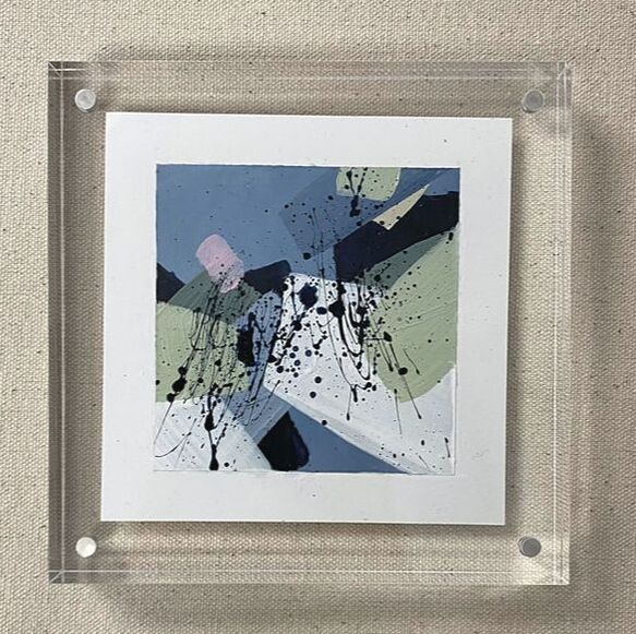 Paper Mini 95, Acrylic on paper, 4 × 4 in — original painting by Grace Martin Franklin