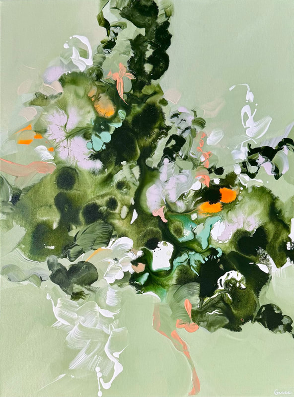 Swept into the Wind, Acrylic on Canvas, 24 × 18 in — original painting by Grace Martin Franklin