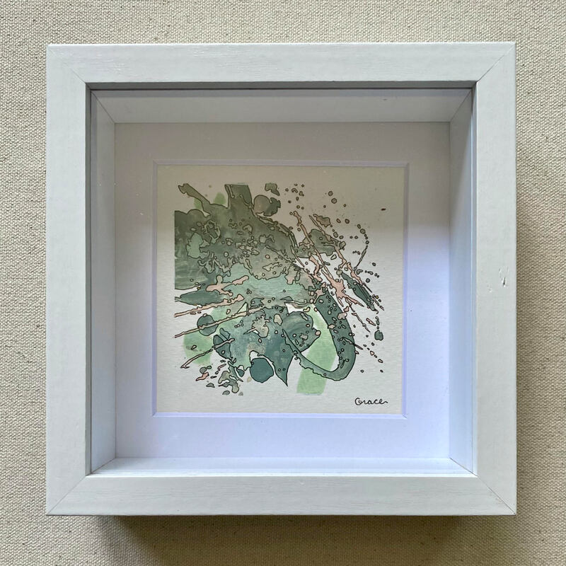 Untitled (4 × 4 in), Acrylic on Paper, 4 × 4 in — original painting by Grace Martin Franklin