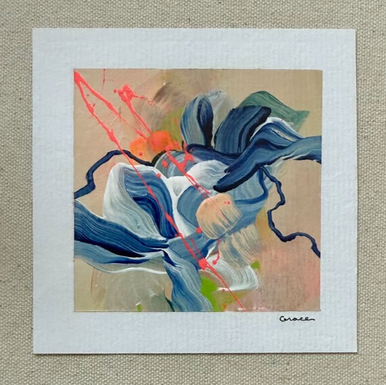 Paper Mini 10, Acrylic on paper, 4 × 4 in — original painting by Grace Martin Franklin