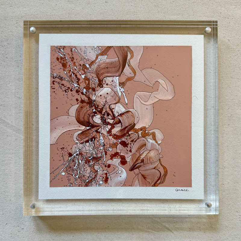 Paper Mini 115, Acrylic on paper, 4 × 4 in — original painting by Grace Martin Franklin